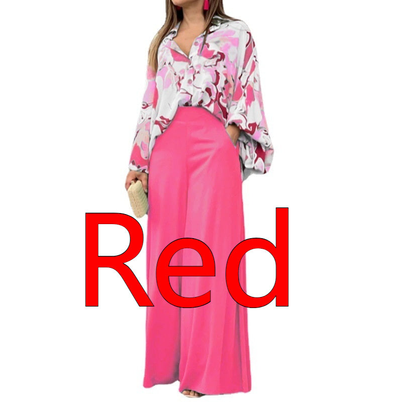 Solid Color Wide-leg Pants