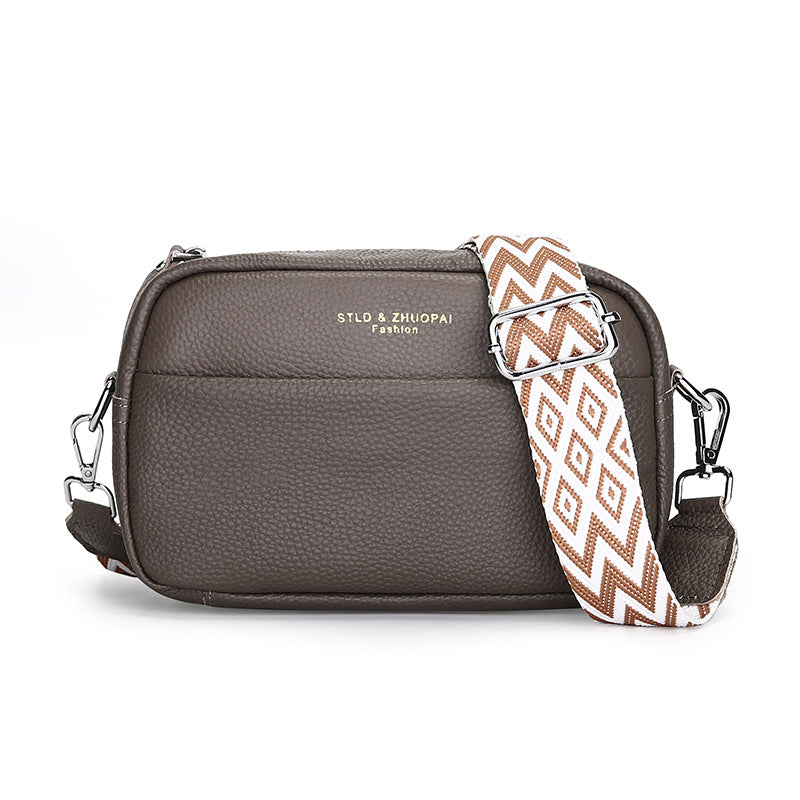 Shoulder Messenger Bag Top Layer Cowhide Small Rectangular Bag