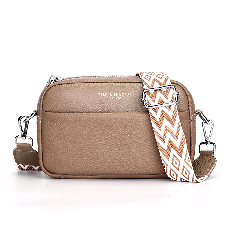 Shoulder Messenger Bag Top Layer Cowhide Small Rectangular Bag