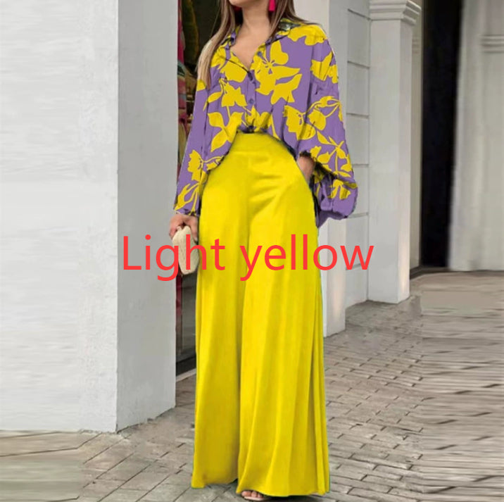 Solid Color Wide-leg Pants