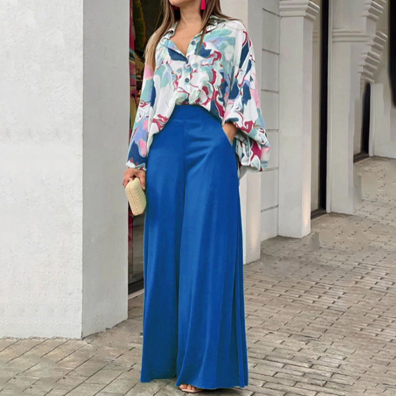 Solid Color Wide-leg Pants