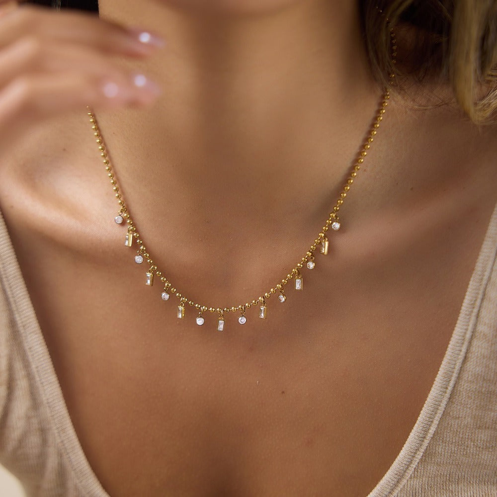 Zircon Chain Necklace Collection