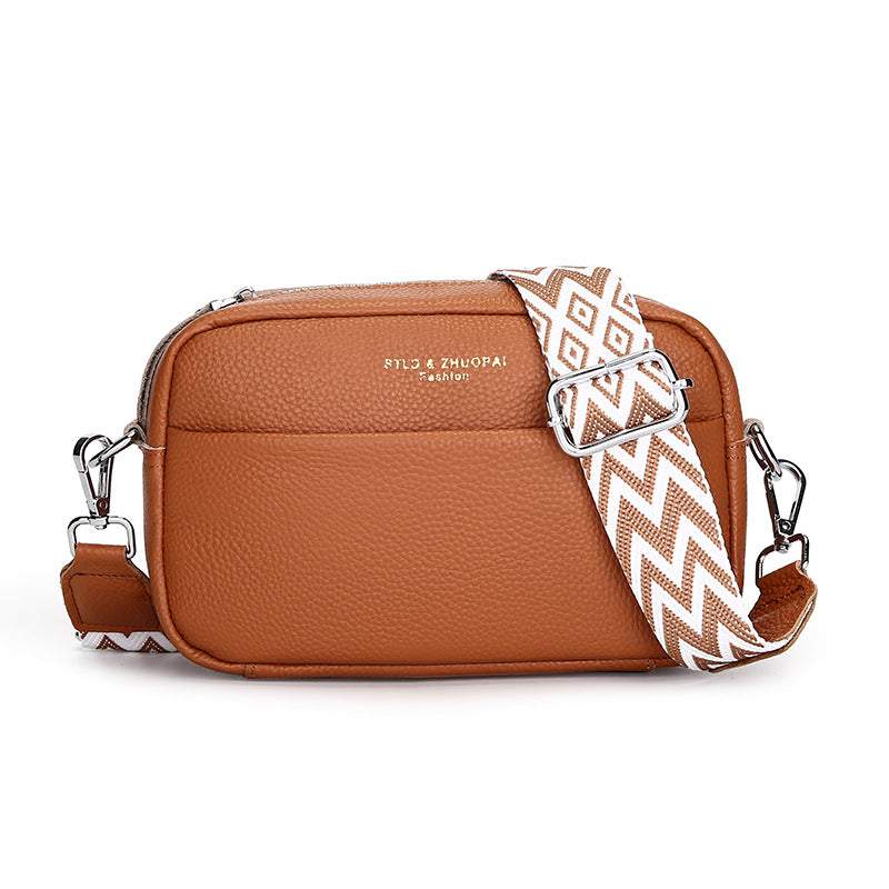 Shoulder Messenger Bag Top Layer Cowhide Small Rectangular Bag