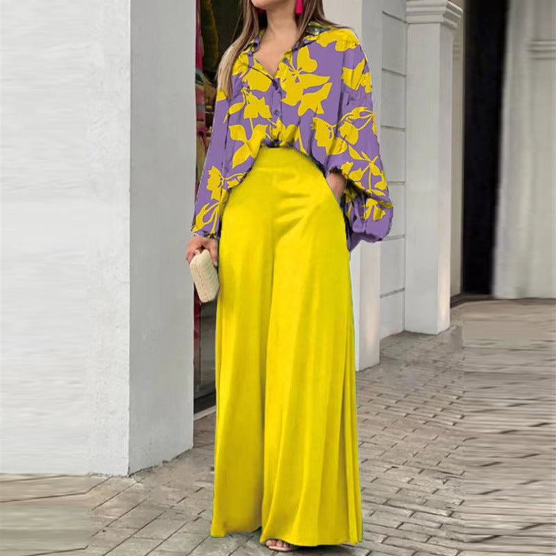 Solid Color Wide-leg Pants