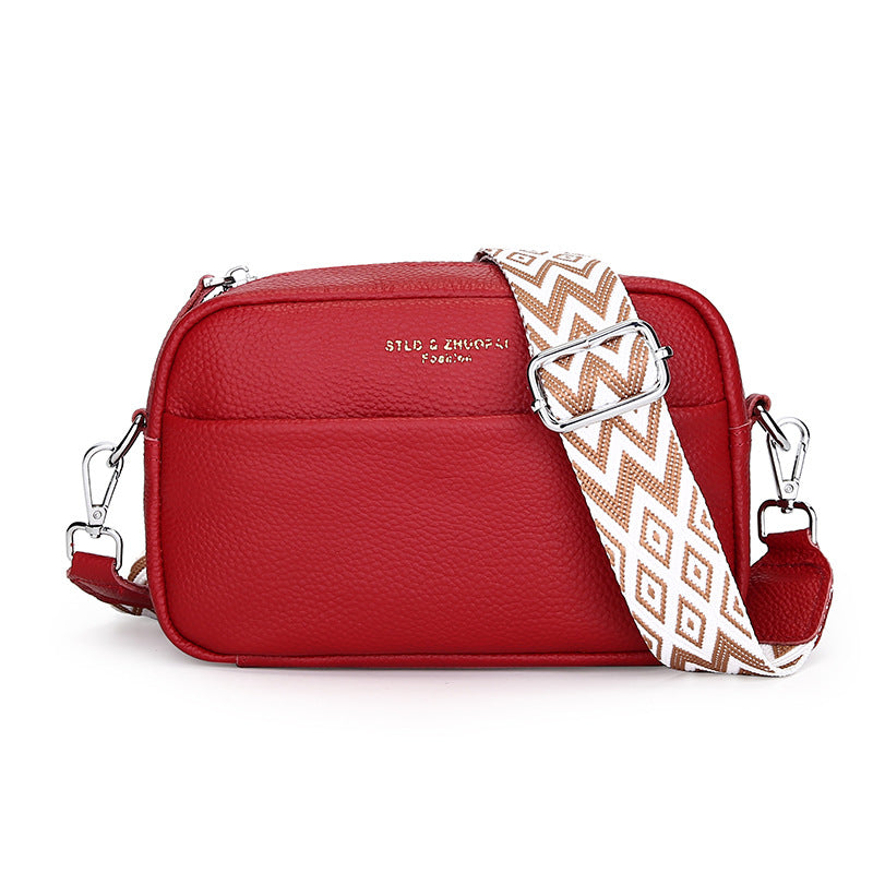 Shoulder Messenger Bag Top Layer Cowhide Small Rectangular Bag