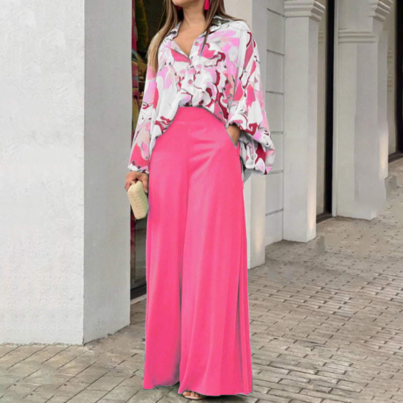 Solid Color Wide-leg Pants