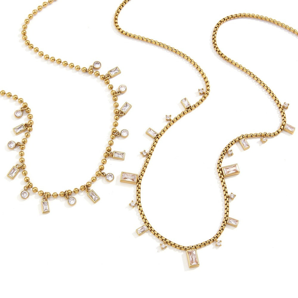 Zircon Chain Necklace Collection